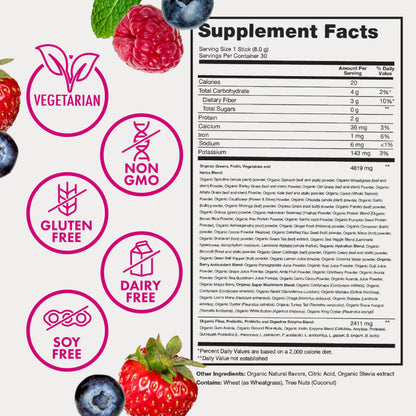 Zena Nutrition Organic Super Greens Powder – 70+ Superfoods, 0 Sugar