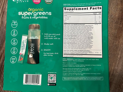 Zena Nutrition Organic Super Greens Powder – 70+ Superfoods, 0 Sugar
