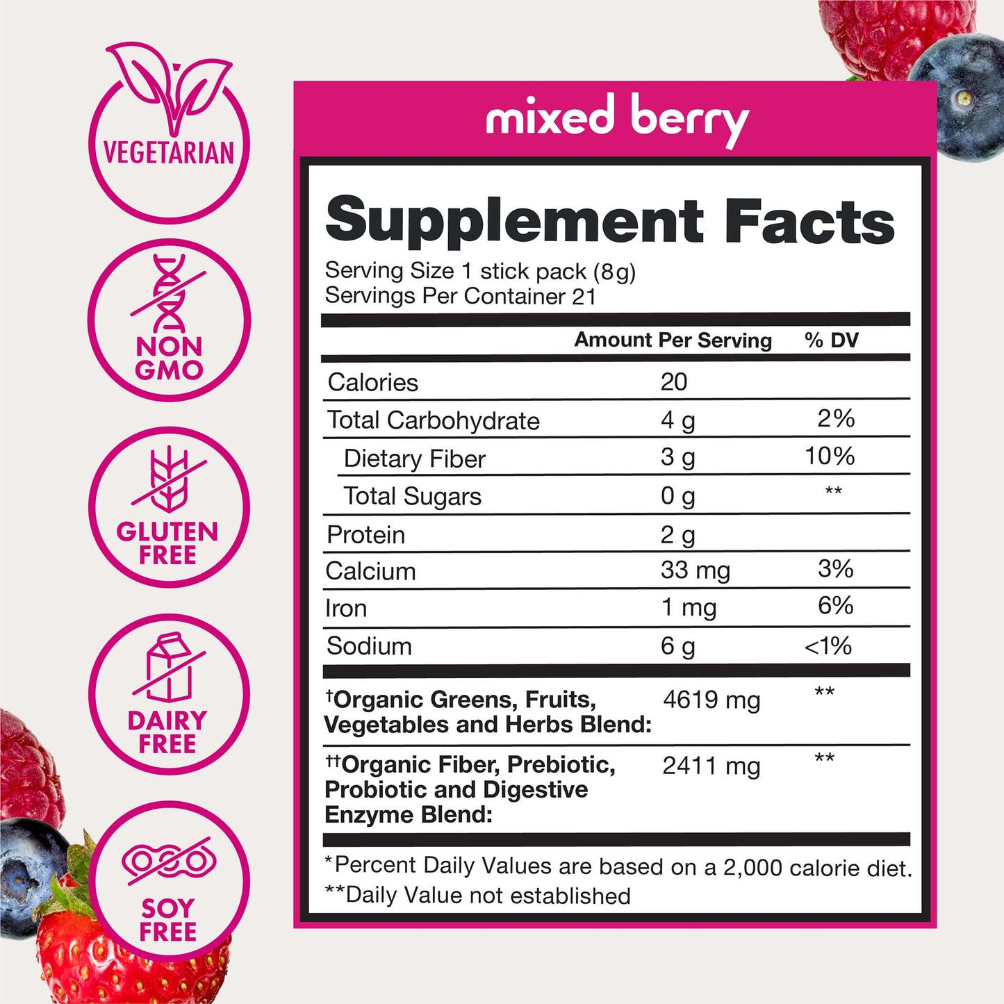 Zena Nutrition Organic Super Greens Variety Pack – 70+ Superfoods, 0 Sugar