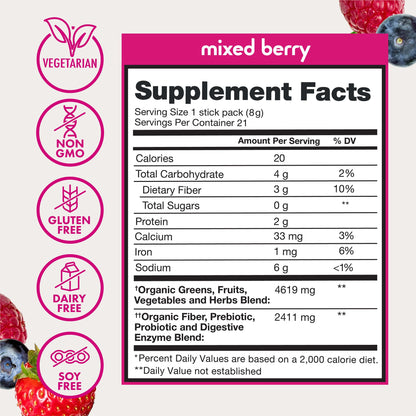 Zena Nutrition Organic Super Greens Variety Pack – 70+ Superfoods, 0 Sugar