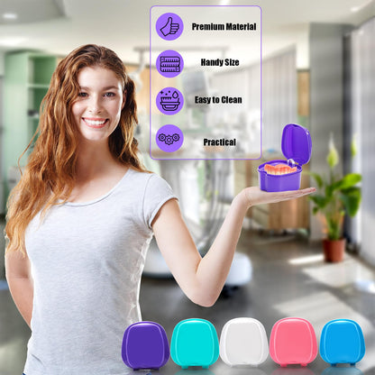 ZENFUN 20-Pack Denture Cases | Bulk Denture Box with Strainer Basket