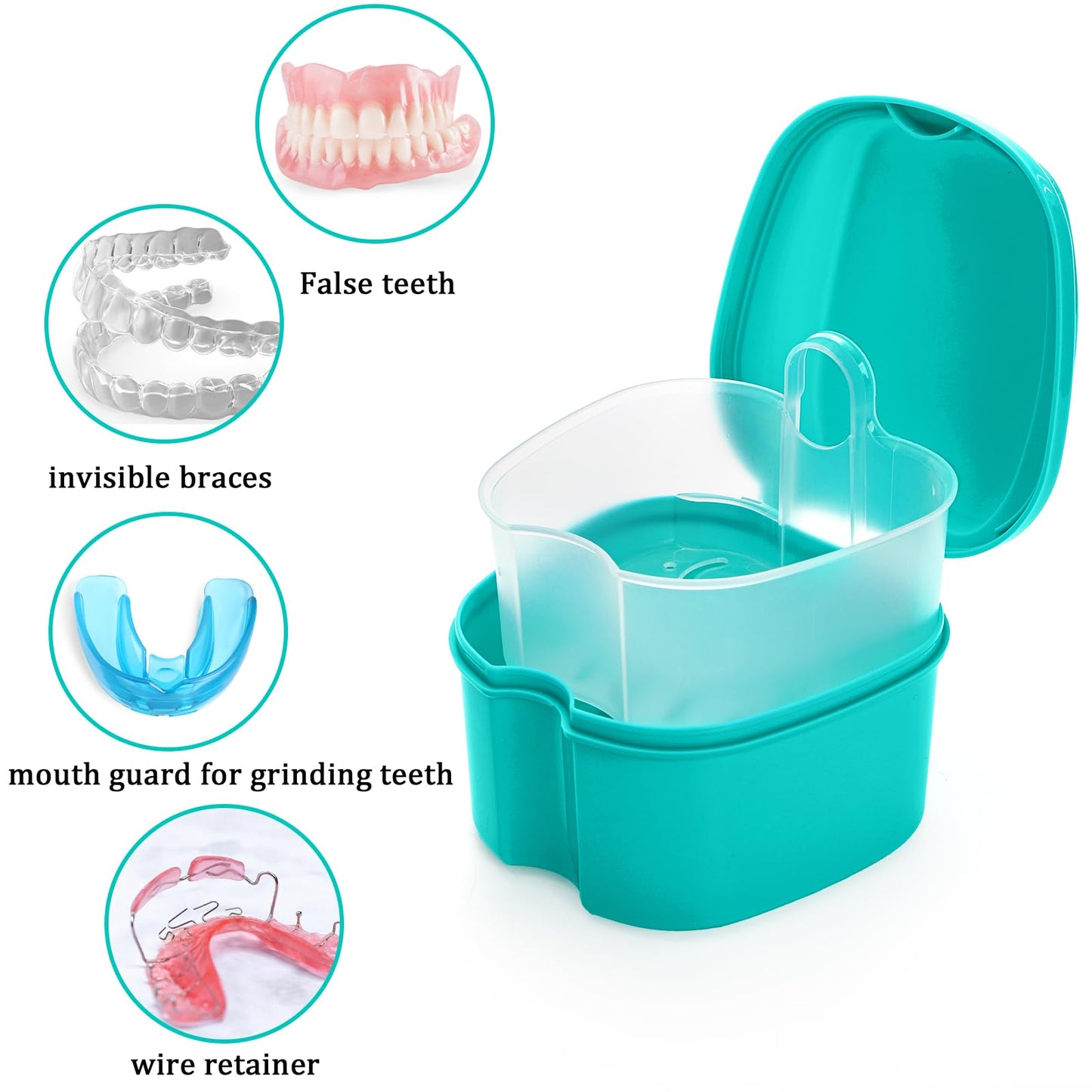 ZENFUN 20-Pack Denture Cases | Bulk Denture Box with Strainer Basket