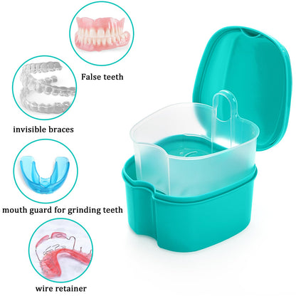 ZENFUN 20-Pack Denture Cases | Bulk Denture Box with Strainer Basket