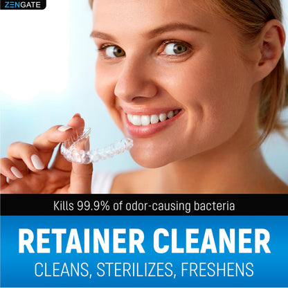 ZENGATE Retainer Cleaner Tablets – 120 Dental Cleansing Tablets (3-Min) | FSA/HSA Approved