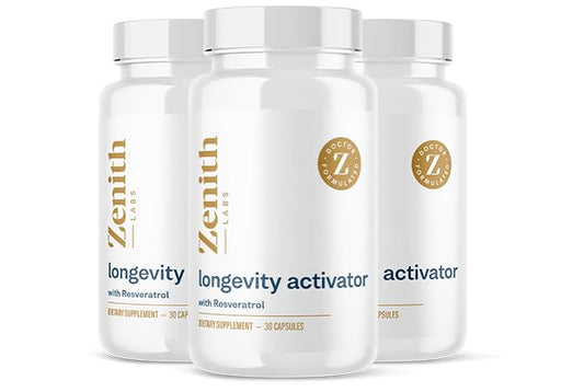 Zenith Labs Longevity Activator: Anti-Aging Supplement with Resveratrol | 3 Pack