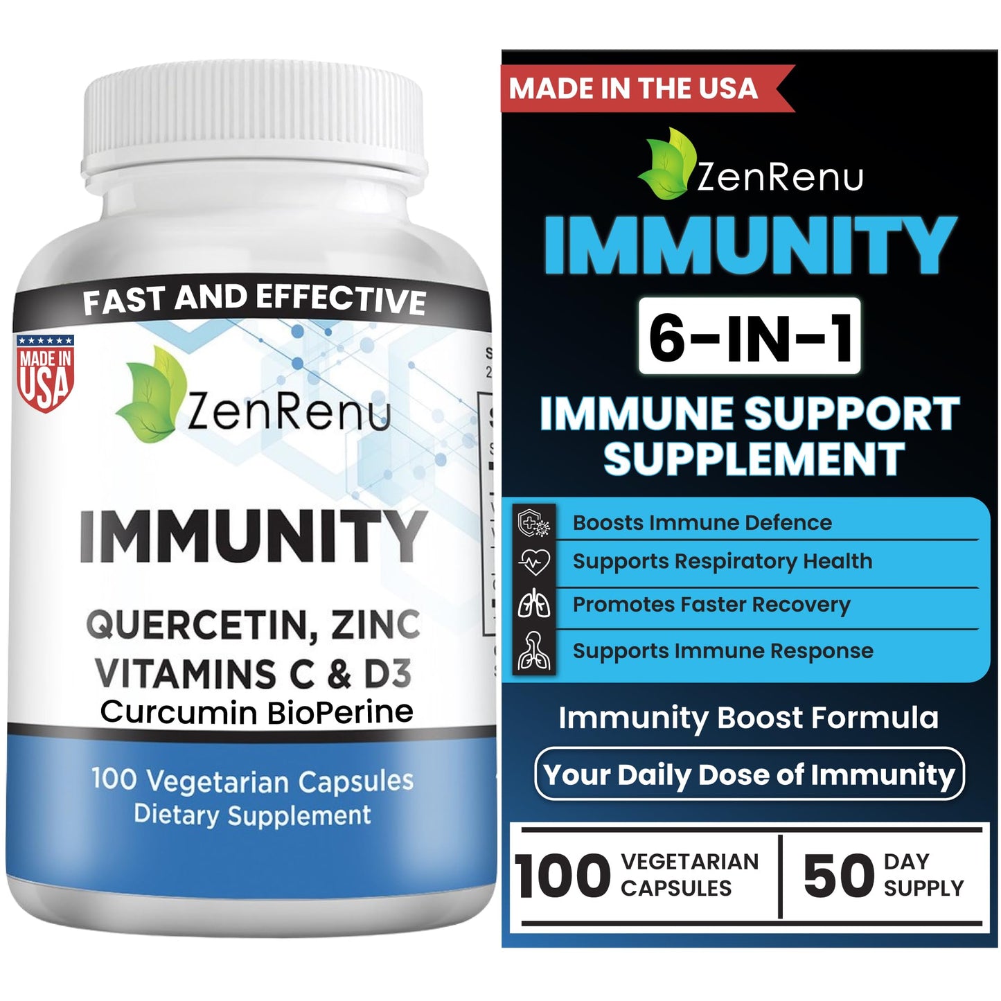 Zenrenu Immunity Quercetin 700 mg | Zinc, Vitamin C & D Immune Support