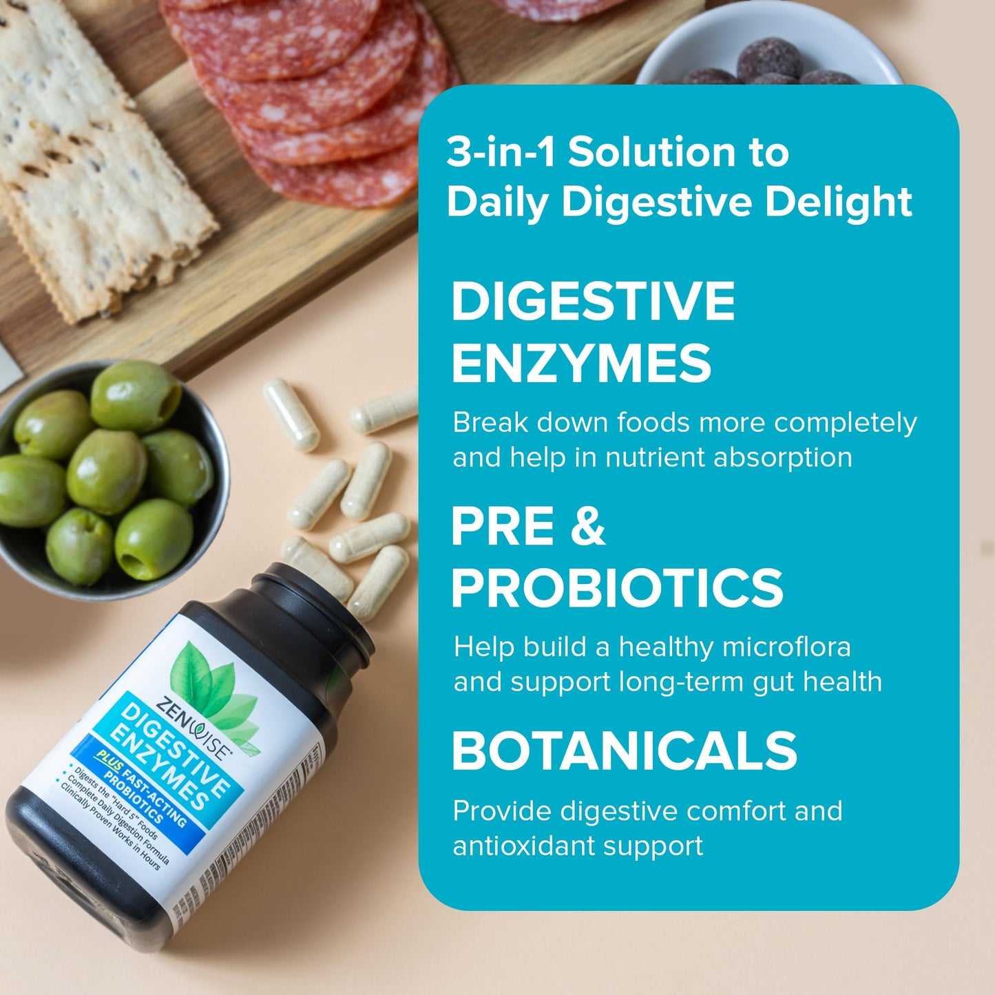 Zenwise Health Digestive Enzymes for Gut Health & Bloating Relief - 180 Count