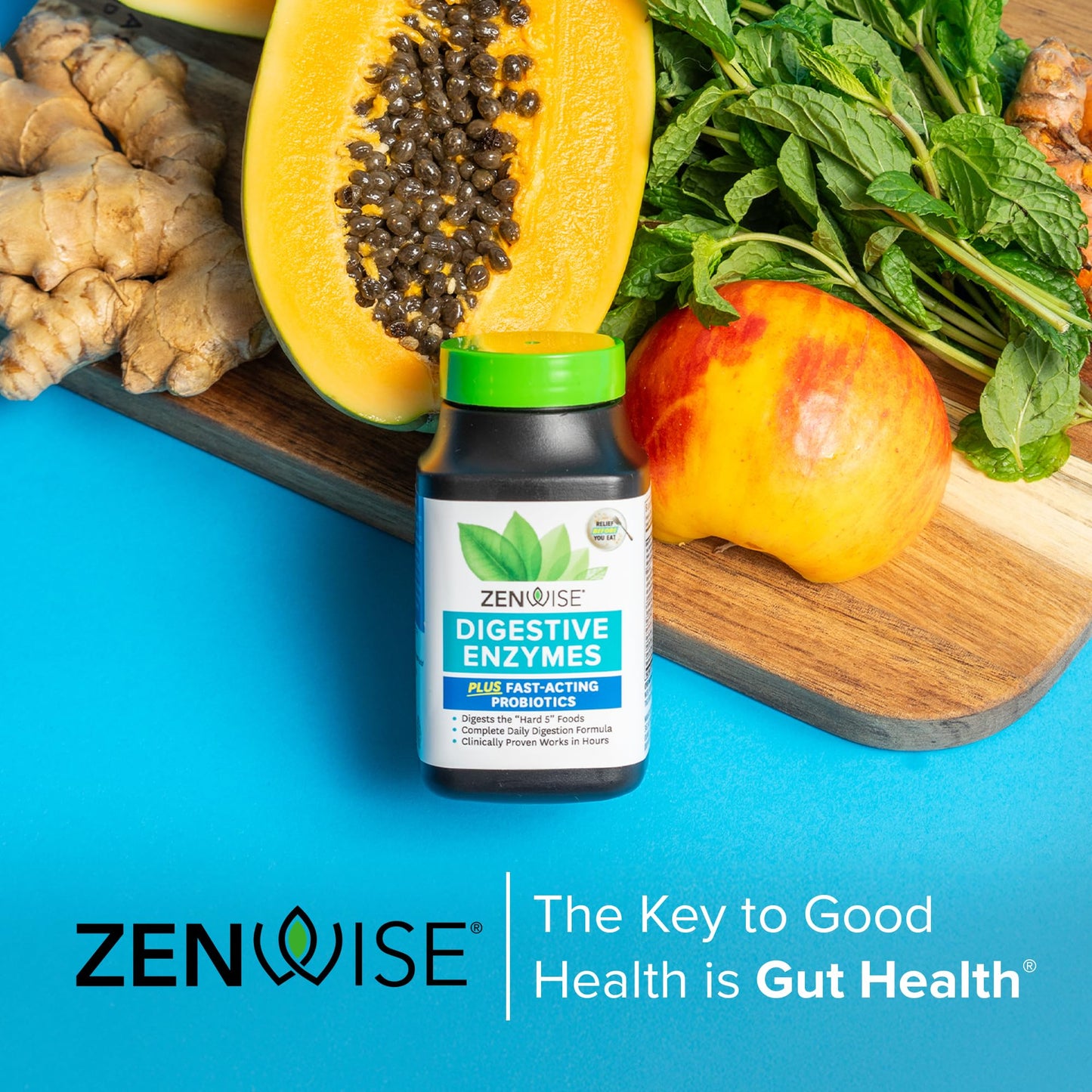 Zenwise Health Digestive Enzymes for Gut Health & Bloating Relief - 180 Count