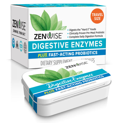 Zenwise Digestive Enzymes with Bromelain & Probiotics – Gut Health, Bloating Relief, 15 CT
