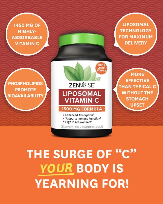 Zenwise Health Liposomal Vitamin C 1500mg – Immune Support & Antioxidant