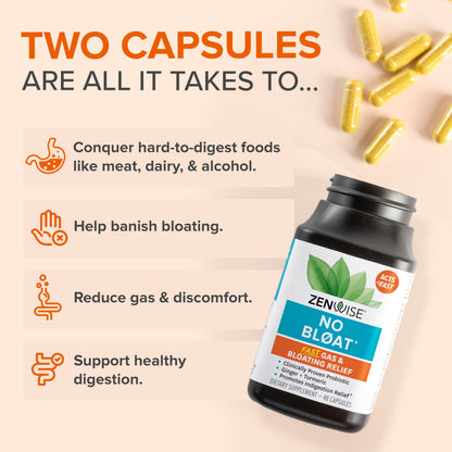 Zenwise No Bloat Digestive Enzymes for Gut Health - 48 Count