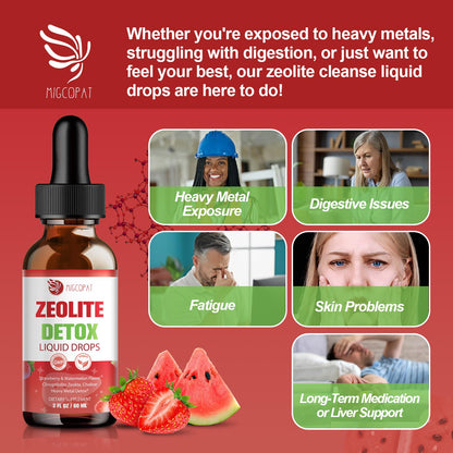 Zeolite Detox Drops 5-in-1 High Absorption with Vitamin C, B12, D3 & Choline – Heavy Metal Detox & Immune Support – 60ml