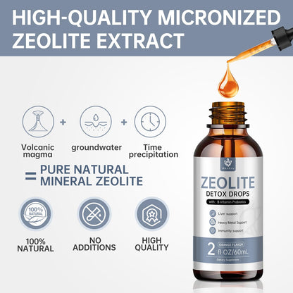 (2 Pack) Zeolite Drops – 99%+ Pure Zeolite Clinoptilolite, Vitamin B, Probiotic Blend, Vegan, Non-GMO
