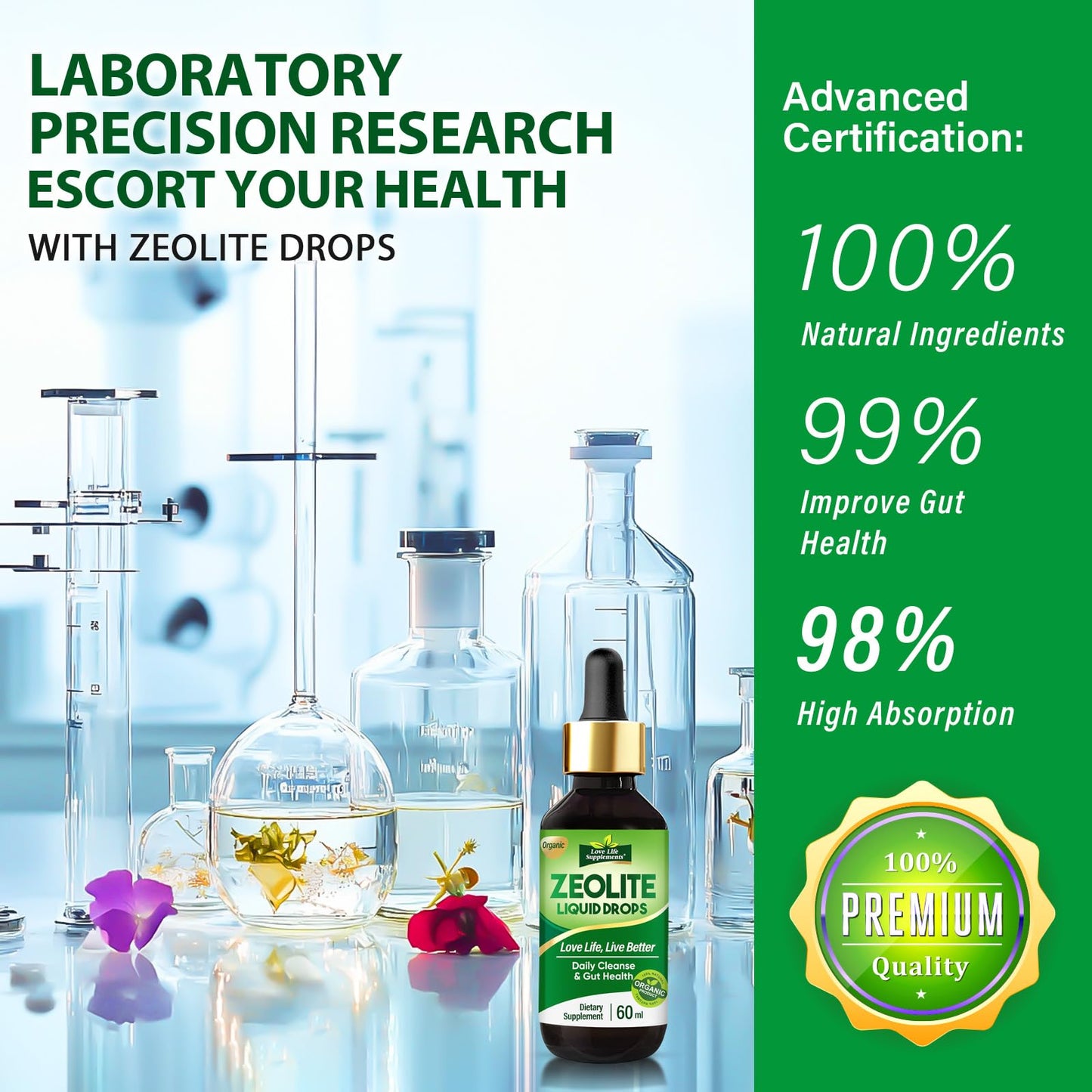 Zeolite Detox Drops for Daily Cleansing | Natural Energy Booster | Immune & Gut Support | Safe for Kids & Adults | 60mL