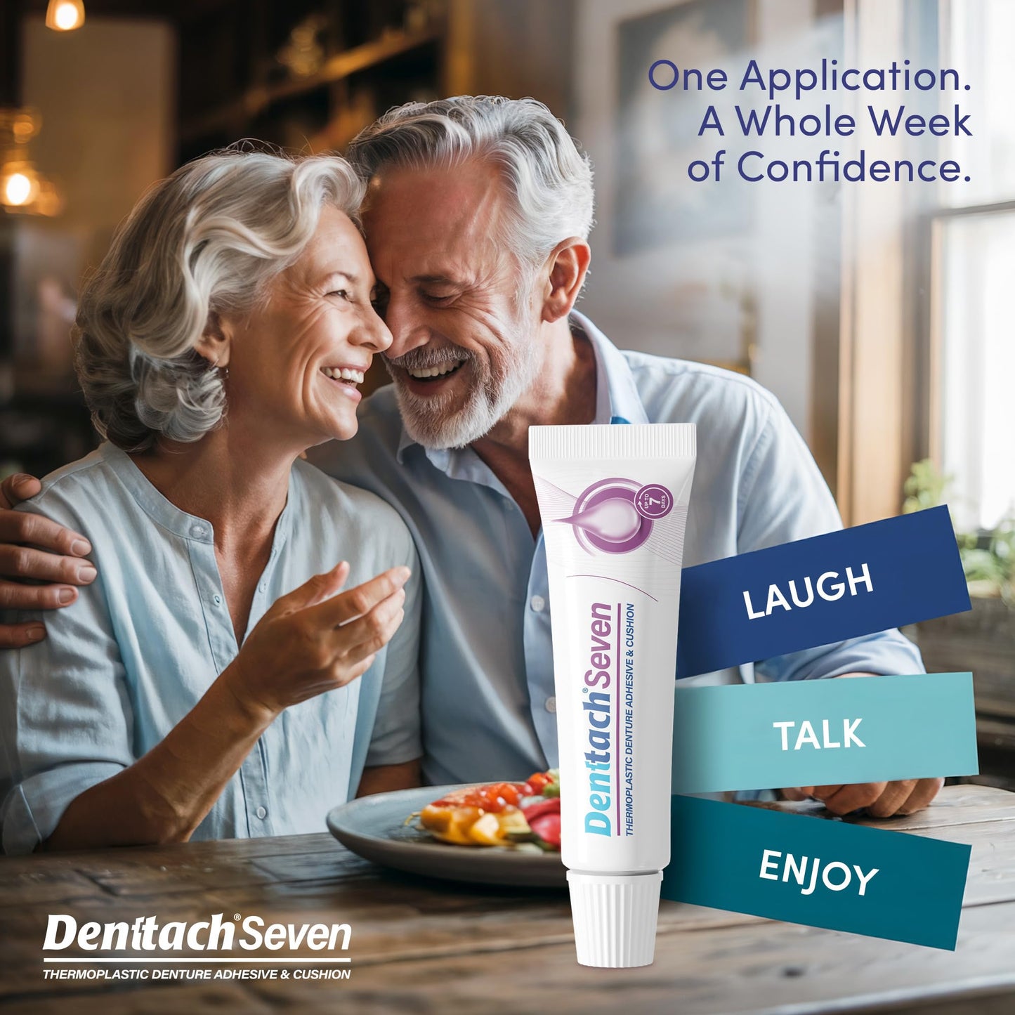 Denttach Seven Denture Adhesive - 7 Days Hold, Zinc-Free