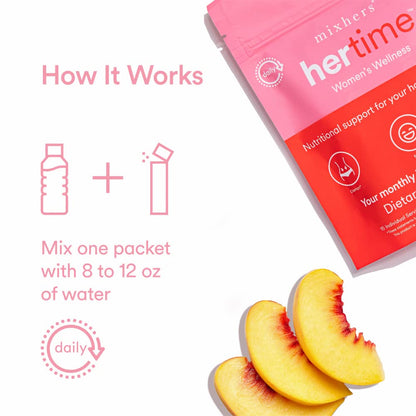 Mixhers Hertime PMS – Sugar-Free Hormonal Health for Women | 15 Strawberry Lemonade Packets