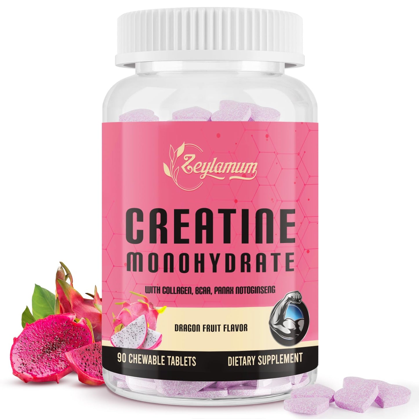 Zeylamum Creatine for Women | Hydrolyzed Collagen & BCAA | 3G Creatine Chews