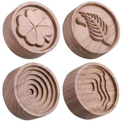 4 Pack Wood Essential Oil Diffusers – Car Aromatherapy, Round Wood Grain (Brown)