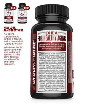 ZHOU Clarity & Vitality DHEA 50mg – Vegan Hormonal Balance, Healthy Aging | 60 Capsules