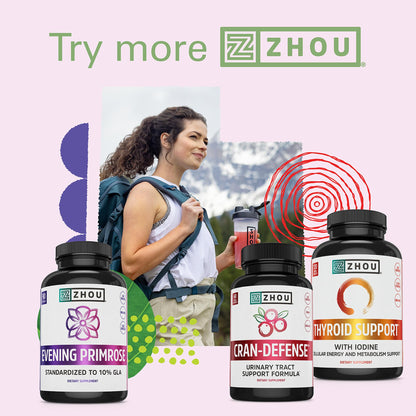 Zhou Cran-Defense: Cranberry + D-Mannose Pills for Urinary Tract Health | 60 Veggie Capsules
