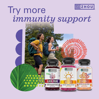Zhou Daily Boost Probiotic Multivitamin for Women & Men | Immune Support, Energy & Eye Health – 30 Veggie Capsules