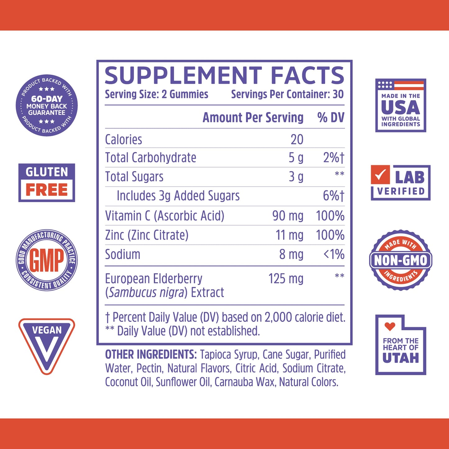 ZHOU Elder-Mune Gummies — Black Elderberry, Vitamin C & Zinc Immune Support | 60 Gummies (3 Pack)