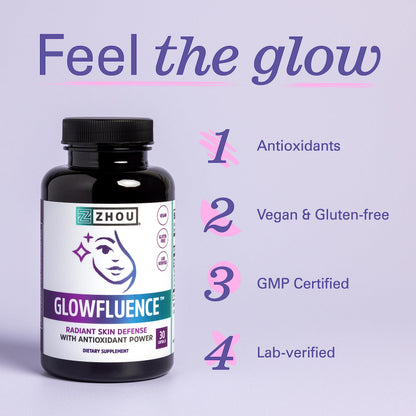 Zhou Glowfluence – Hyaluronic Acid Supplement with Vitamin C & Antioxidants