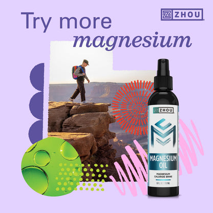 Zhou Magnesium Glycinate 350 mg – Time-Release Vegan Magnesium Glycinate, 180 Capsules