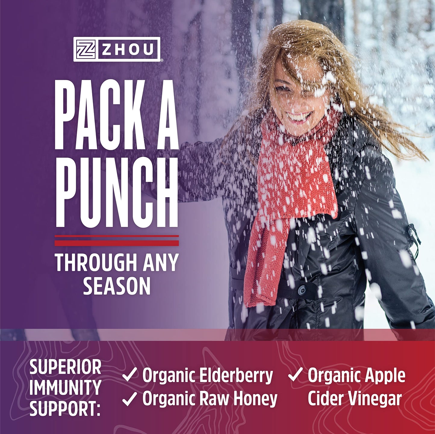 Zhou Nutrition Elder-Mune+ Syrup – Organic Elderberry Immune Support, 8 Fl Oz