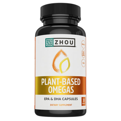 ZHOU Plant-Based Omegas – Vegan Omega-3 Algae Oil Capsules (EPA & DHA)