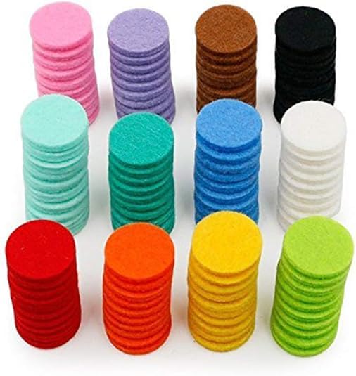 Zhuluck Diffuser Locket Necklace Pads – 120 Pcs, Random Colors, Refillable & Washable