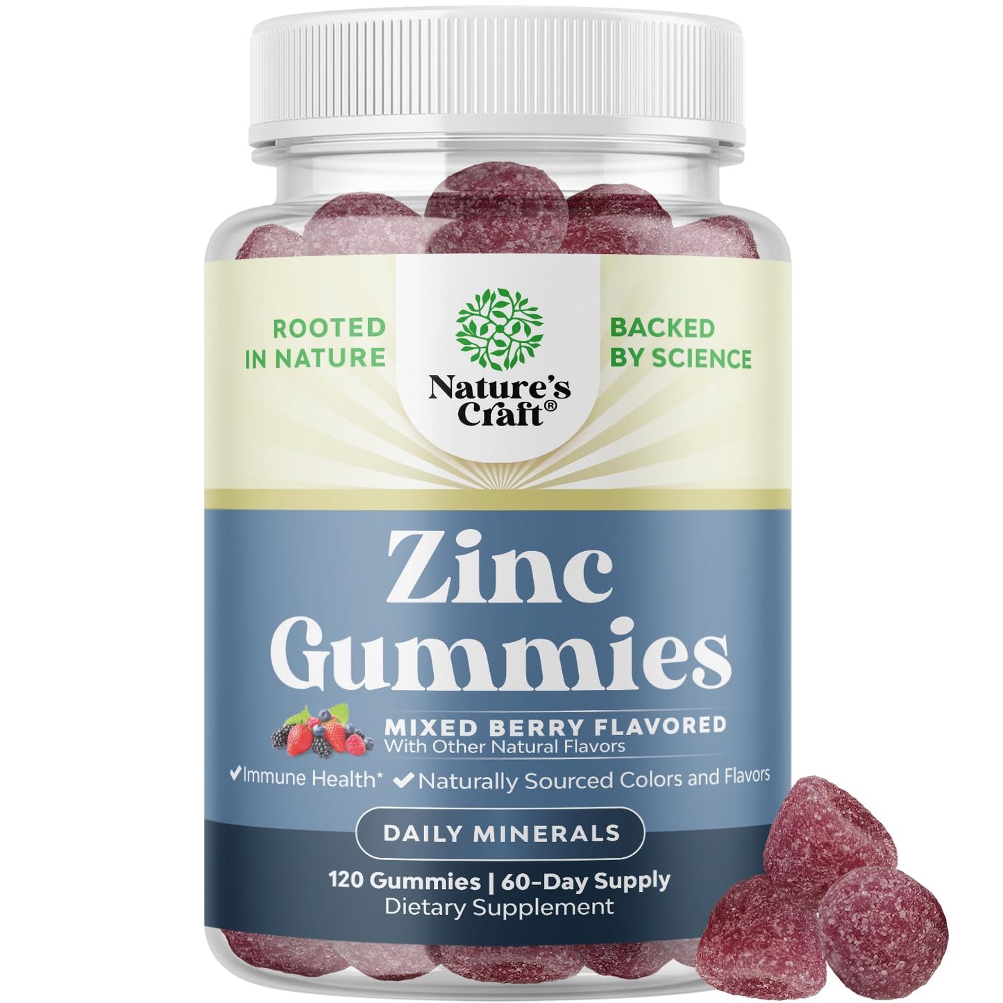 Extra Strength Zinc Gummies for Adults – Immune Support & Energy | 120 Chews