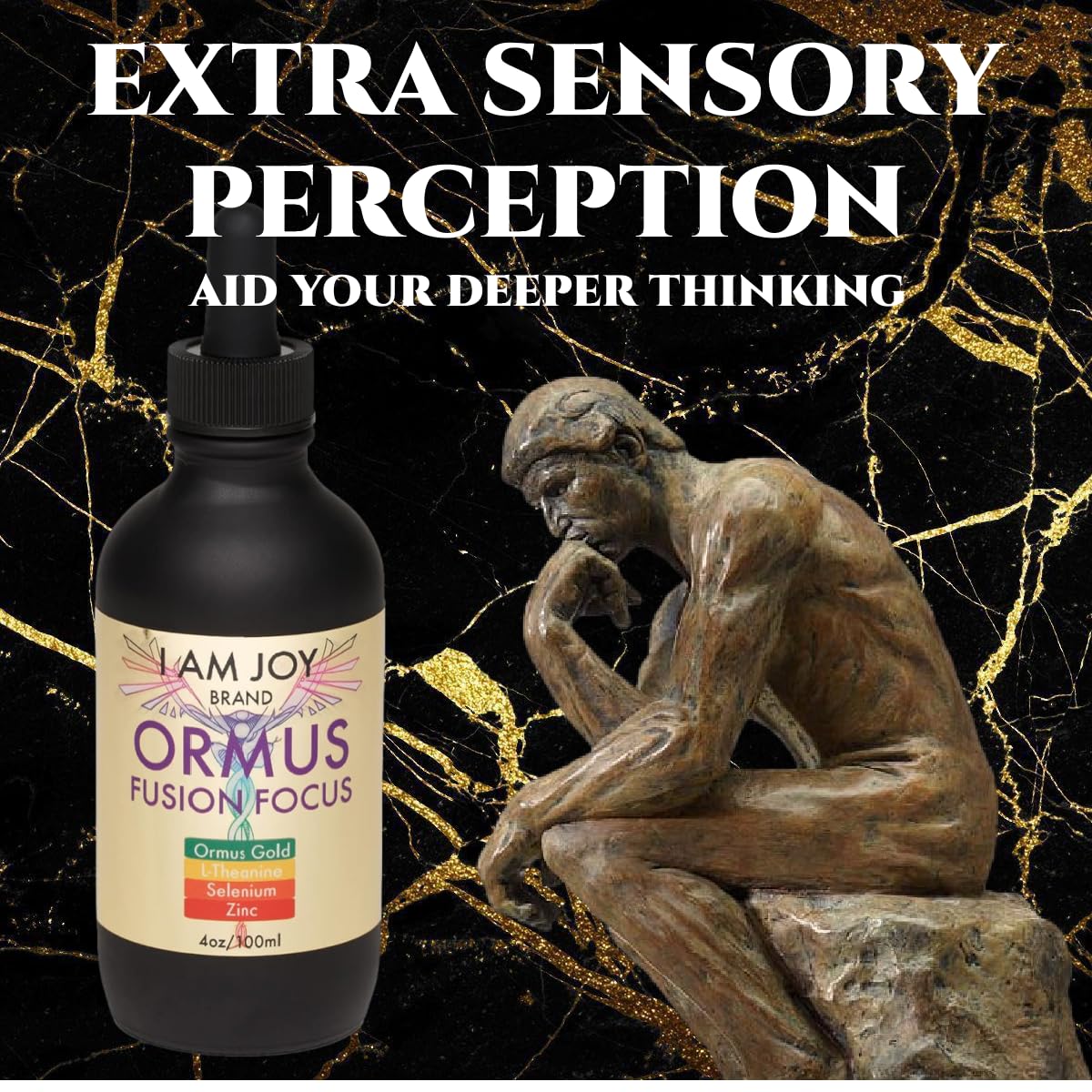 I Am Joy Co. Ormus Monoatomic Gold Fusion Focus 4oz – Pineal Detox, Lucid Dreaming