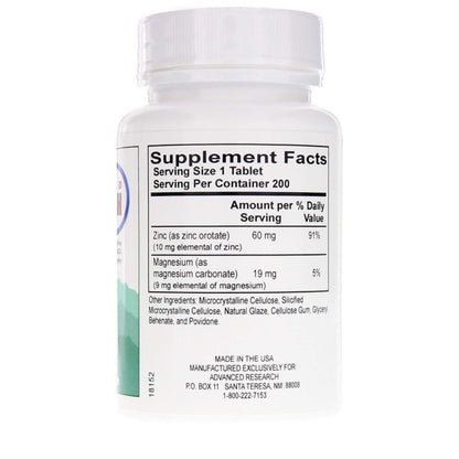 Zinc Orotate 60 mg – 200 Tabs (Pack of 2) | Zinc Supplement
