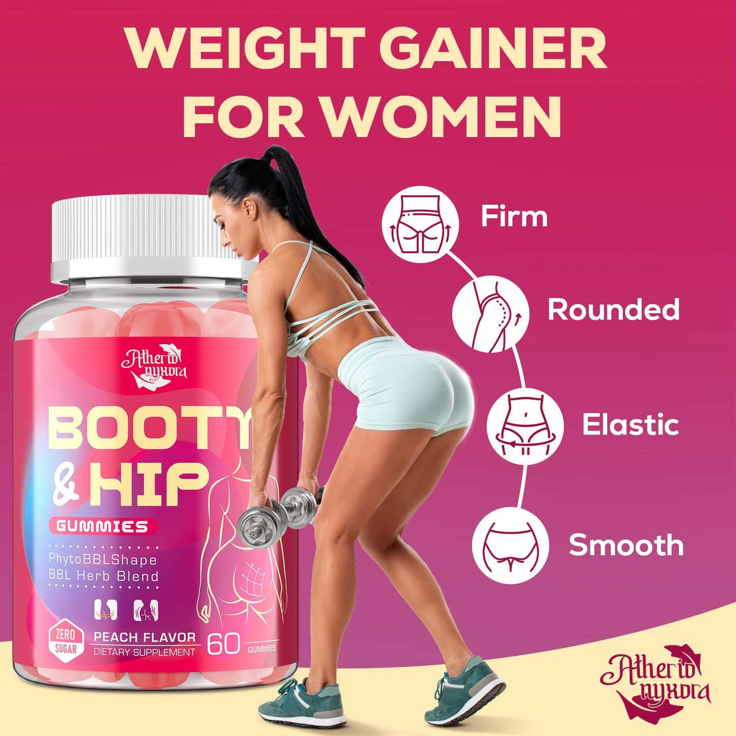 Booty Gummies for Women - BBL Gummies with Collagen & Herbal Blend | Peach Flavor
