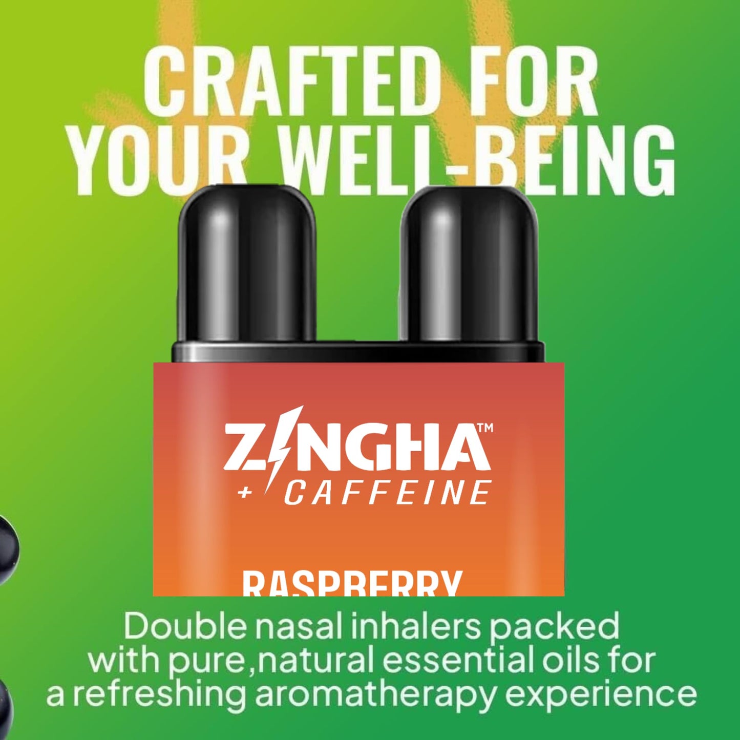 Z!NGHA Caffeinated Aromatherapy Nasal Inhaler Stick – Natural Energy Boost with Essential Oils + Caffeine (Vanilla Custard)