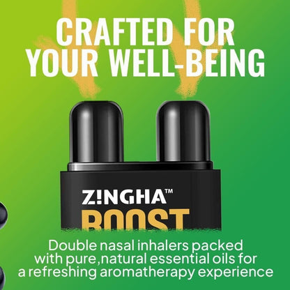 Z!NGHA Natural Aromatherapy Dual Nasal Inhaler Stick – Uplifting Peppermint Eucalyptus Lavender Blend | Portable & Travel-Friendly