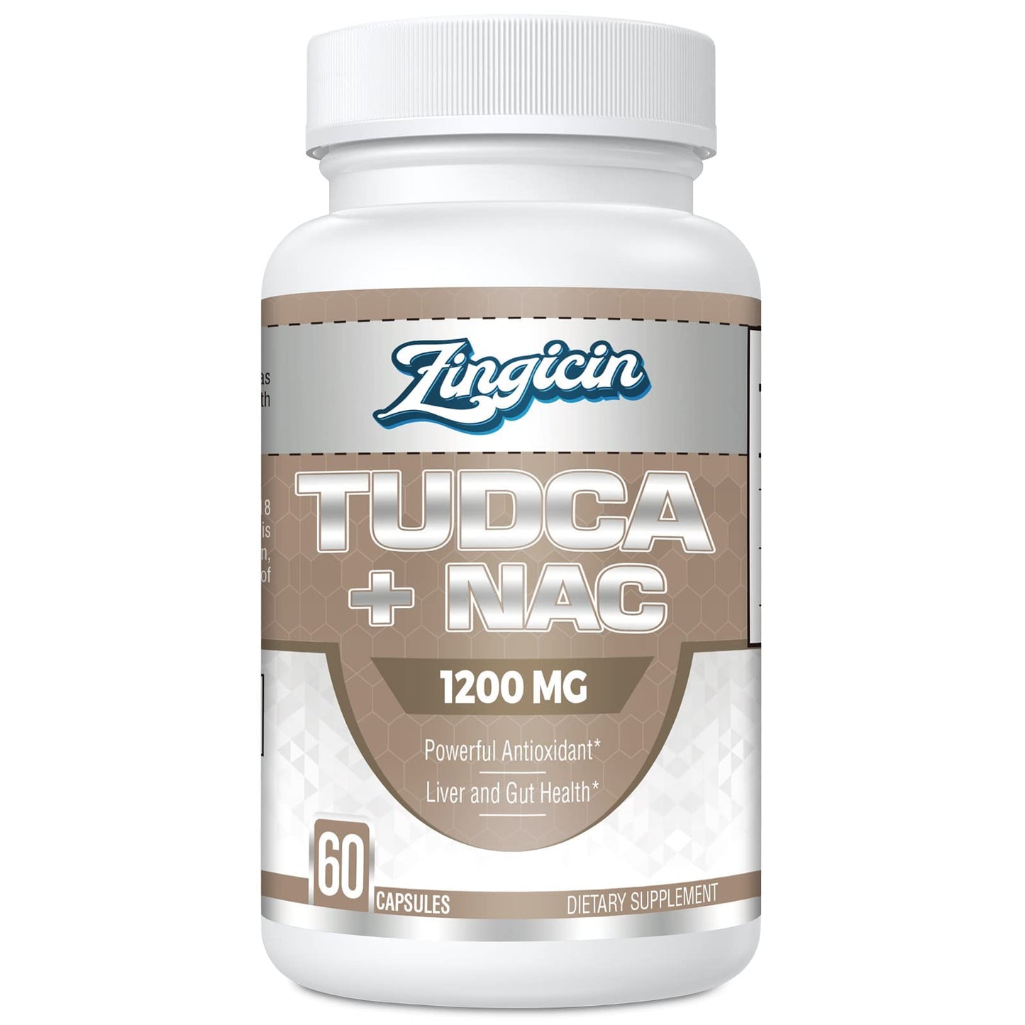 Zingicin TUDCA with NAC 1200mg - 60 Capsules | TUDCA + NAC for Liver Health