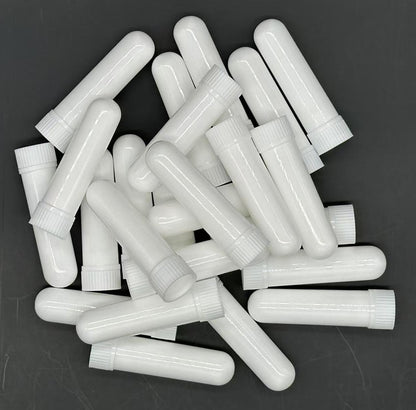 ZIOJOVK 24 Pcs Essential Oil Inhalers – Blank Plastic Tubes with Wicks, Droppers & Tweezers