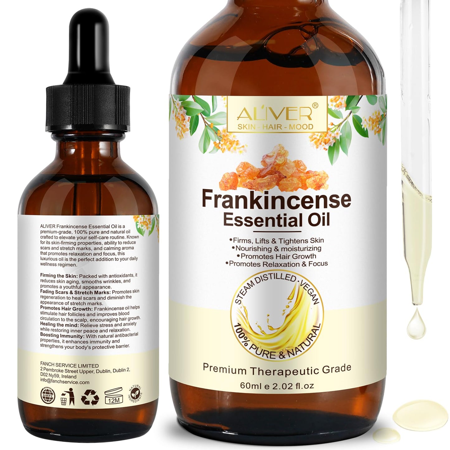 ZIXAOK Frankincense Resin Oil for Face & Body – Anti-Aging, Hydration, Reduces Fine Lines (2.02 fl oz)
