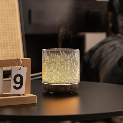 ZmarKraft 200ml Essential Oil Diffuser – Fabric Cover & Night Light (Dark Brown)