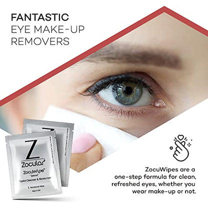 Zocular Zocuwipe Eyelid Wipes with Natural Okra Complex – Eyelid Cleanser & Moisturizer Pads (40ct)