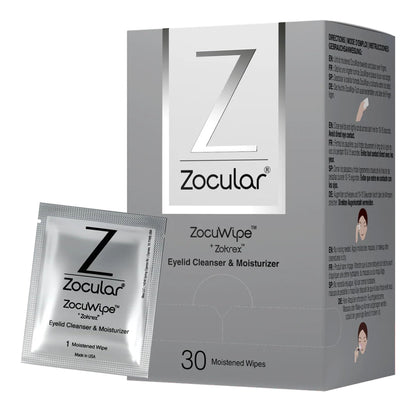 Zocular Zocuwipe Eyelid Wipes with Natural Okra Complex – Eyelid Cleanser & Moisturizer Pads (40ct)