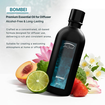 Zone Scent BOMBEI Luxury Essential Oil for Diffusers – Fruity Floral Aroma with Peach, Jasmine & Musk
