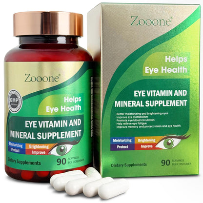 Zooone Lutein & Zeaxanthin Eye Vitamins – Vision Support for Adults (90 Capsules)