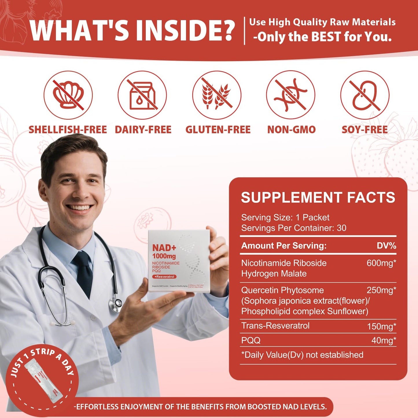 ZOROAHER 1000mg NAD+ Liquid Supplement – High-Potency NR, Resveratrol & PQQ | 2-Pack