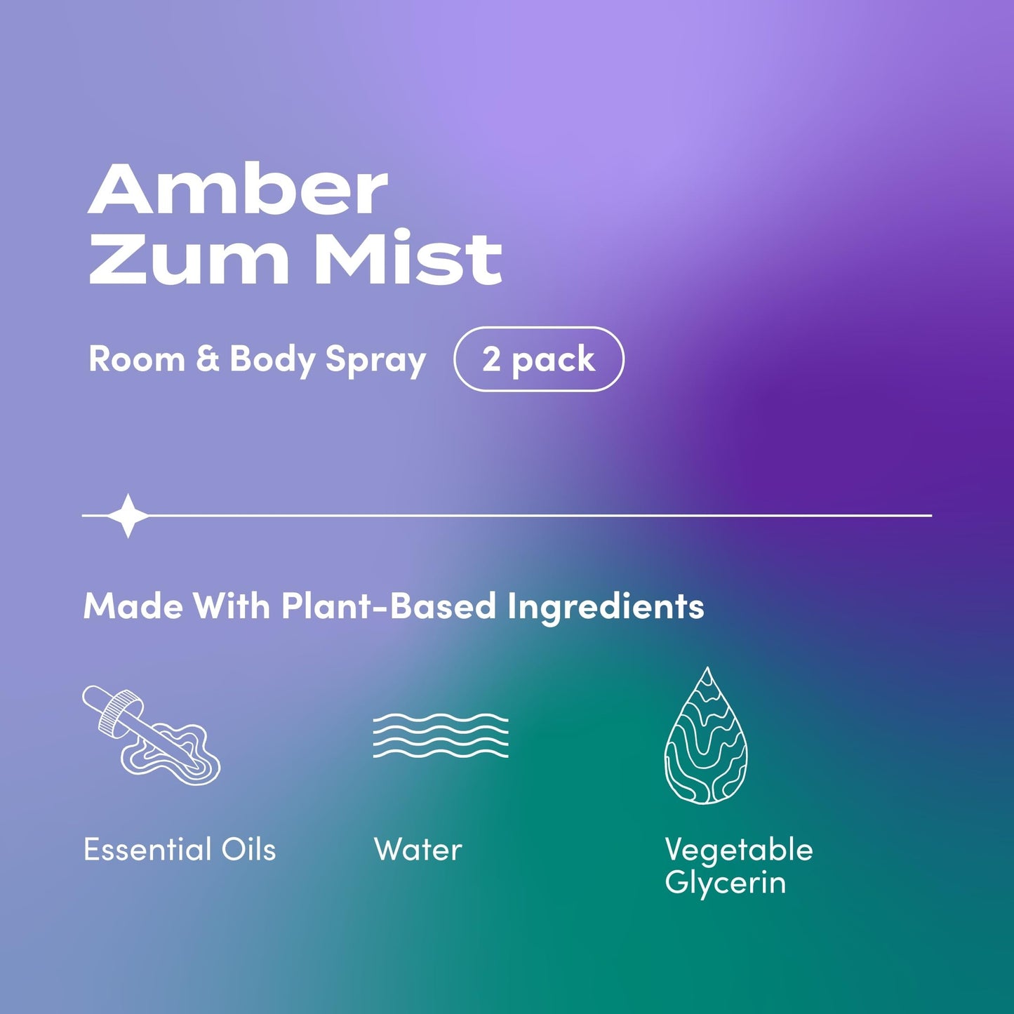 Zum Indigo Wild Mist Room & Body Spray – Amber Scent, 4 oz (2 Pack)