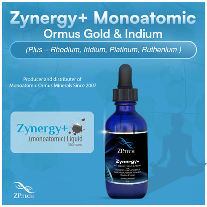 Zynergy Plus Colloidal Ormus Gold Liquid – 24K Monoatomic Gold & Indium | Pineal Gland Support, Meditation