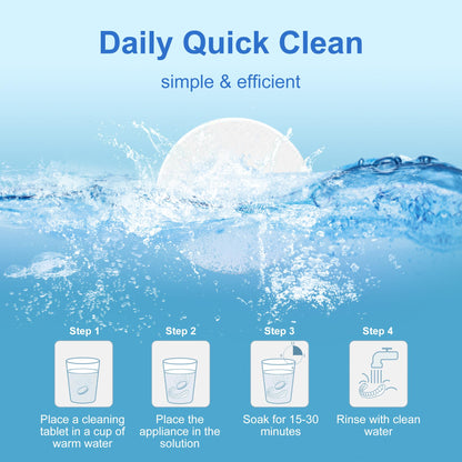 Zyntieu 23mm Retainer Cleanser Tablets | Ultrasonic Cleaner for Dentures & Invisalign - 60-Pack