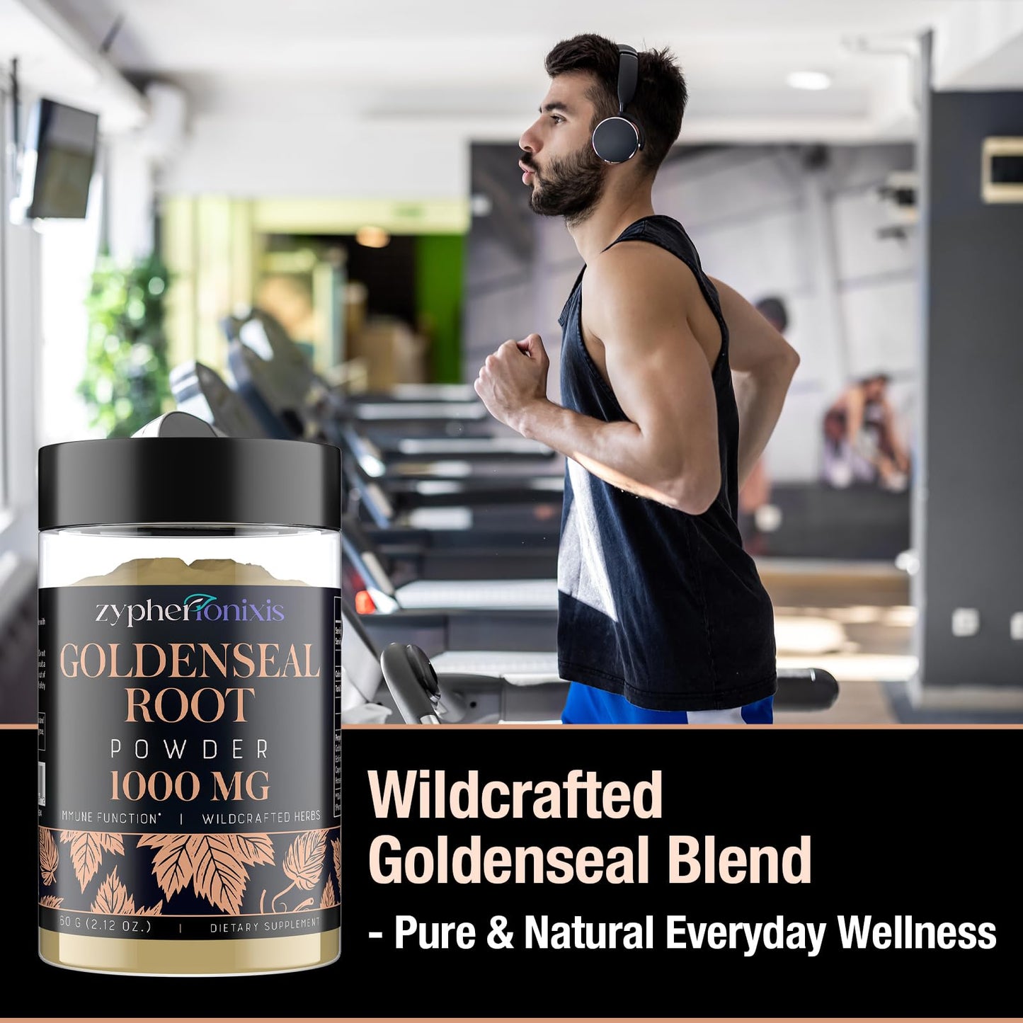 Zypherionixis Wildcrafted Goldenseal Root Powder 1000mg + Echinacea – Immune & Respiratory Support | 60 Servings